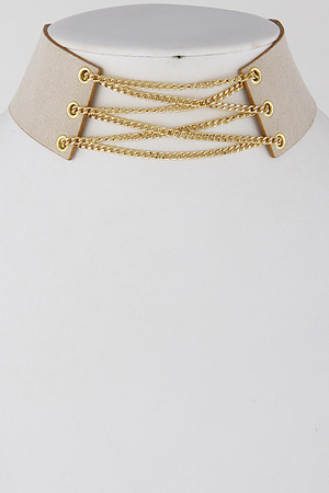 Corset Inspired Thick Choker Necklace 6KAE1